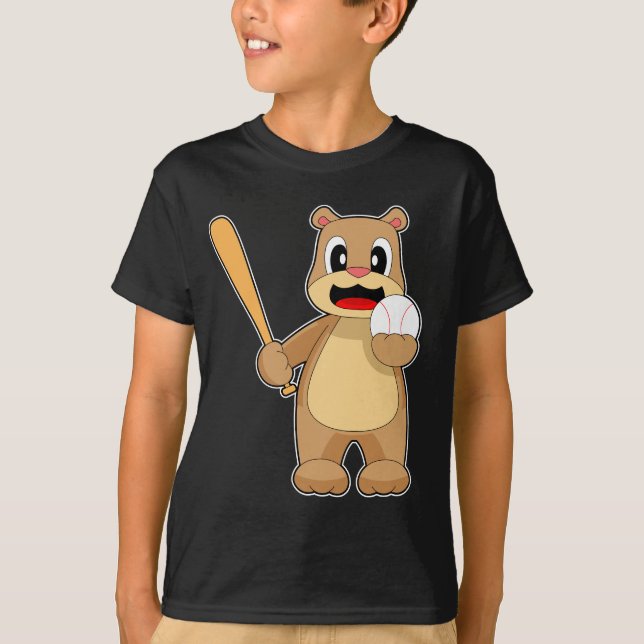 T-shirt Bear Baseball Batte (Devant)