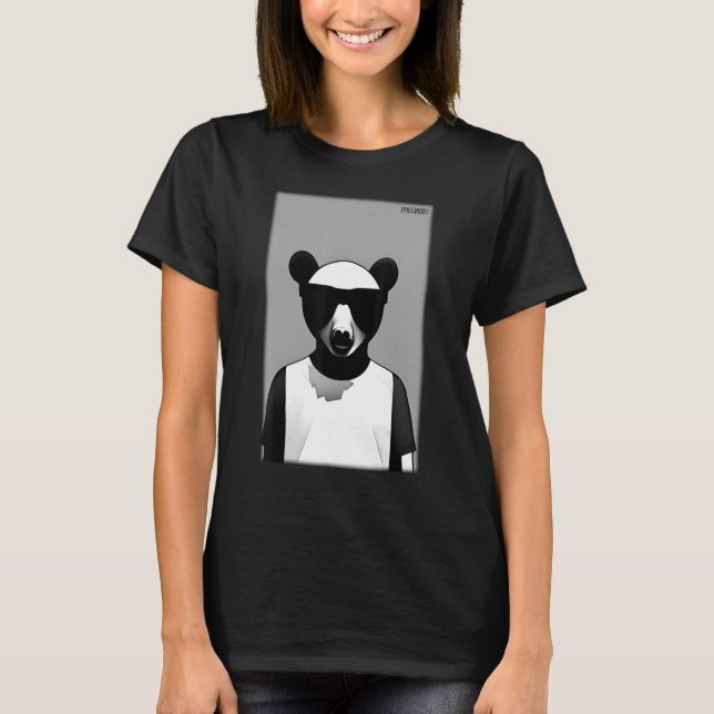 T-shirt Bear Bear Sunglasses Wildlife Animals Zoo Forest (Devant)