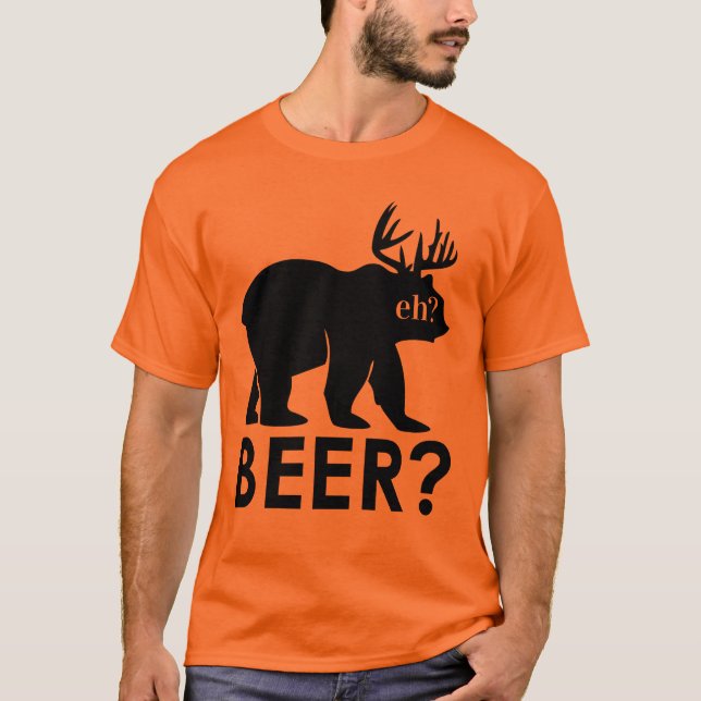 T-shirt Bear Beer? moose canada boit la chemise? (Devant)