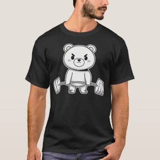 T-shirt Bear Bodybuilder Weight Lifting Gym Workout Sports