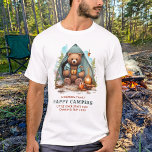 T-shirt Bear Camping Cute Personnalisé Happy Camper Trip<br><div class="desc">Joli ours de camping assorti chemises familiales parfaites pour vos prochaines vacances en famille! Que vous partiez pour une excursion d'été ou une aventure de camping, nos chemises assorties avec un design d'ours d'aquarelle mignon rendront votre voyage encore plus élégant et amusant. Le design comprend des ours mignons, une tente...</div>