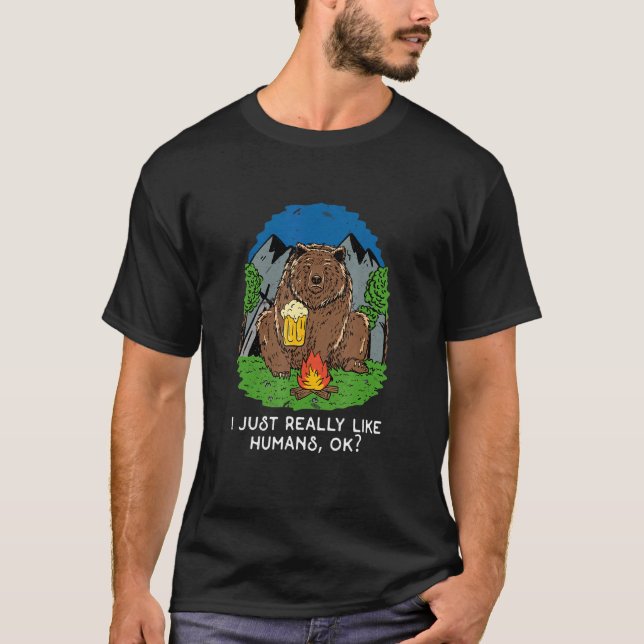 T-shirt Bear Camping Dire Voyage Nature Grizzly Animal (Devant)