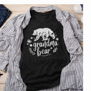 T-shirt Bear de grand-mère florale mignonne   Cadeau pour 