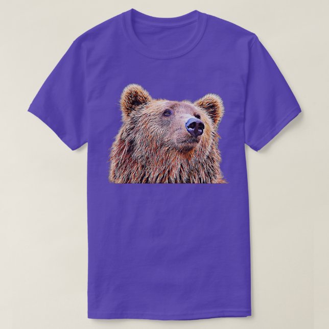 T-shirt Bear Design oil painting Filtre Brown Bear Grizzly (Design devant)