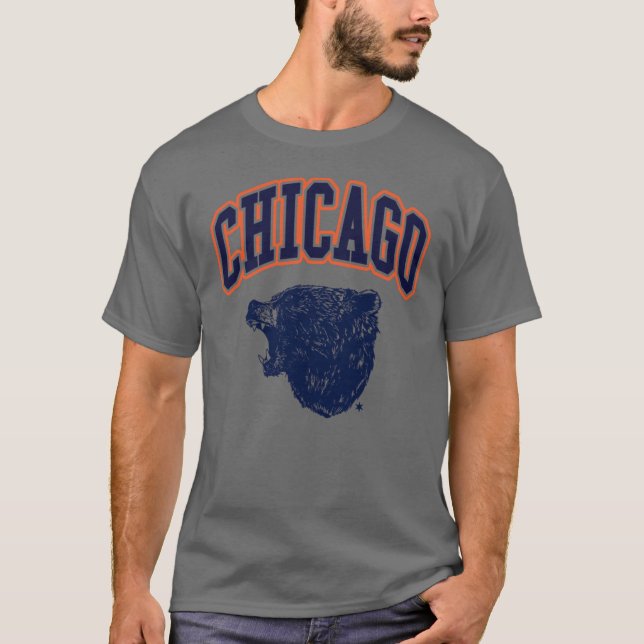 T-shirt Bear Down Chicago Light rétro (Devant)