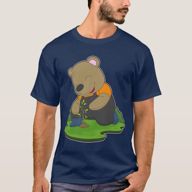 T-shirt Bear Farmer Seedling Farm (Devant)