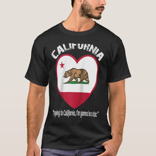 T-shirt Bear Flag of California Grizzly bear California re (Devant)