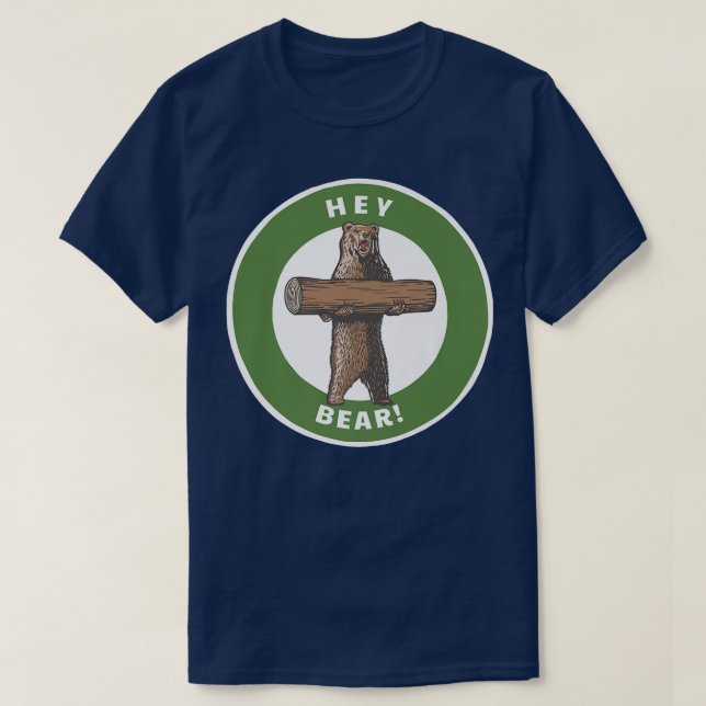 T-shirt Bear ! Funny Hiking Outdoors Black Grizzly Bear (Design devant)