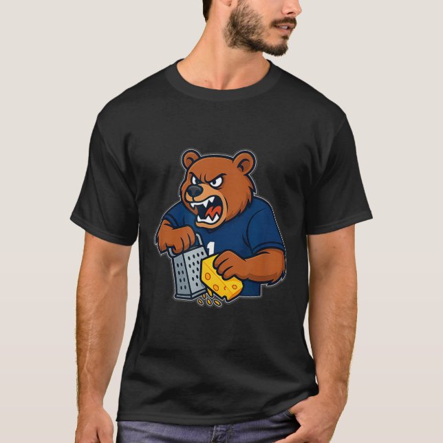 T-shirt Bear Grating Cheese Funny  (Devant)