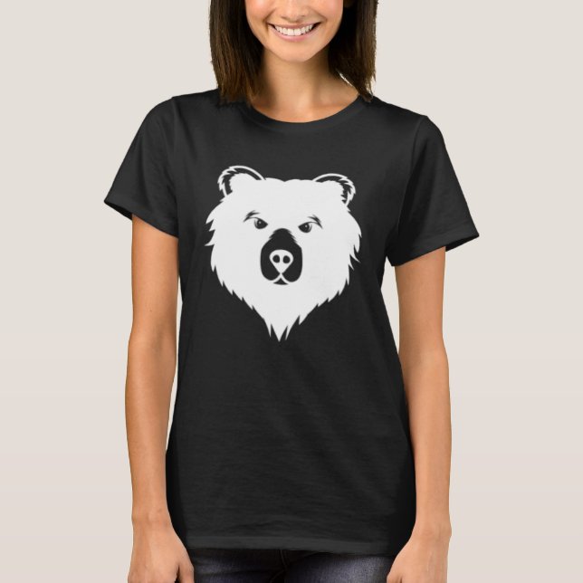 T-shirt Bear Head Women Men Graphic Bear (Devant)