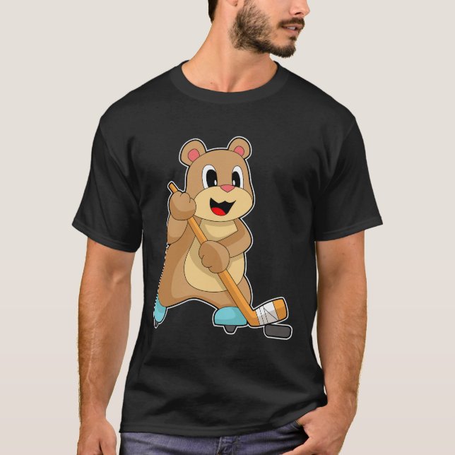 T-shirt Bear Hockey sur glace Bonnet de hockey sur glace (Devant)