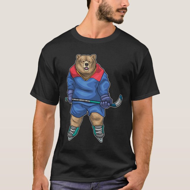 T-shirt Bear Hockey sur glace Bonnet de hockey sur glace (Devant)