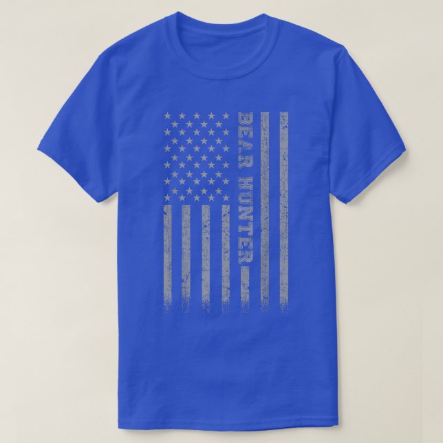T-shirt Bear Hunter American Flag  (Design devant)