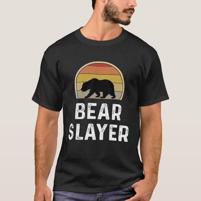 T-shirt Bear Hunter   Bear Slayer Hunting  Retro (Devant)