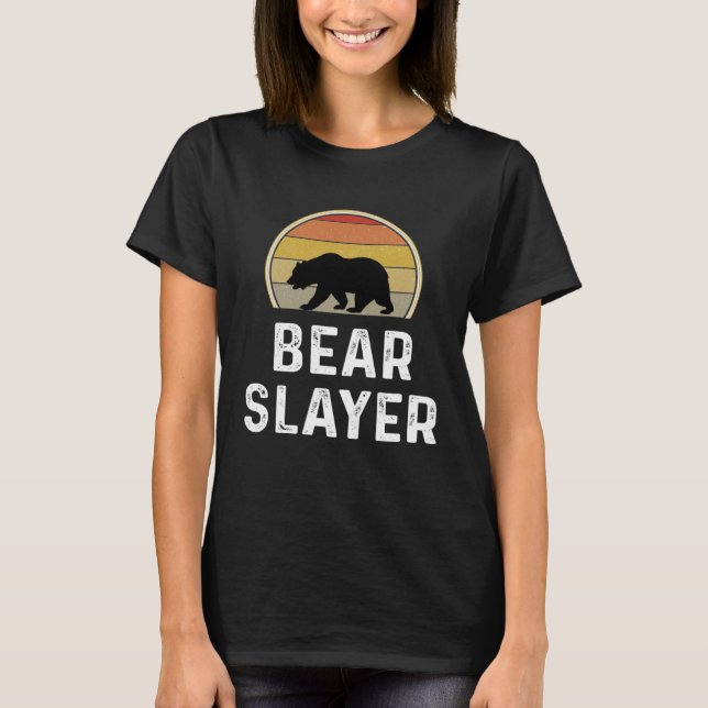 T-shirt Bear Hunter   Bear Slayer Hunting  Retro (Devant)