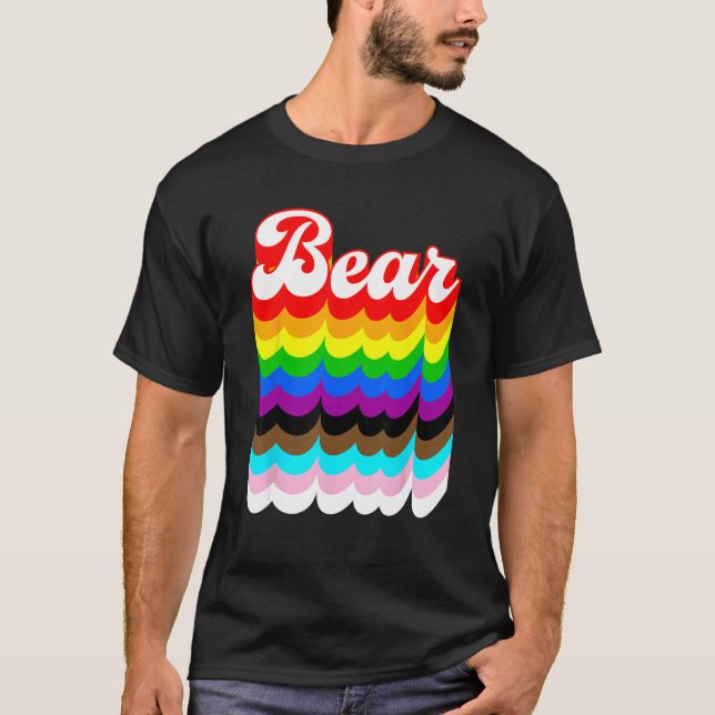 T-shirt Bear LGBTQ pride rainbow (Devant)