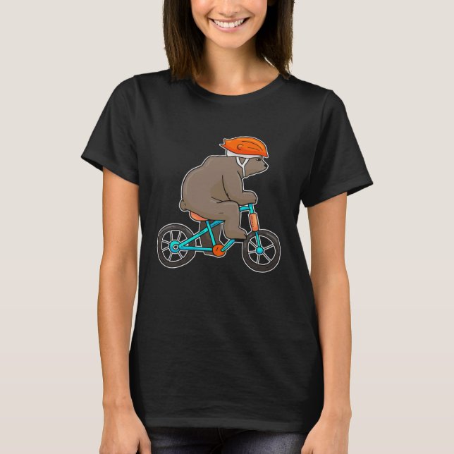 T-shirt Bear On Bike Bicycle Cycling Bear (Devant)