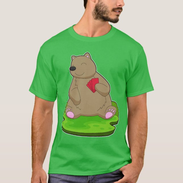 T-shirt Bear Poker Poker cartes (Devant)