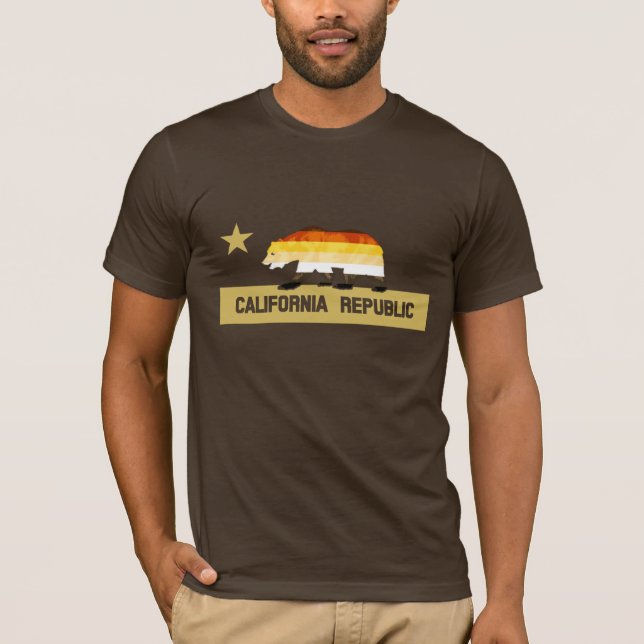 T-shirt Bear Pride Drapeau Californie Ours (Devant)