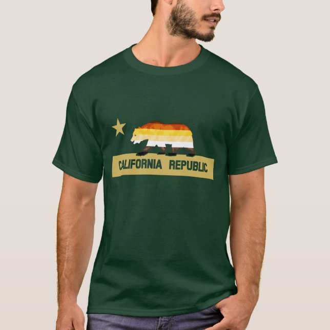 T-shirt Bear Pride Drapeau Californie Ours (Devant)
