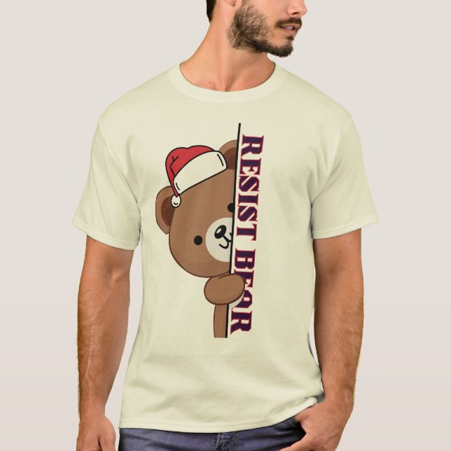 T-shirt Bear Resist christmas (Devant)