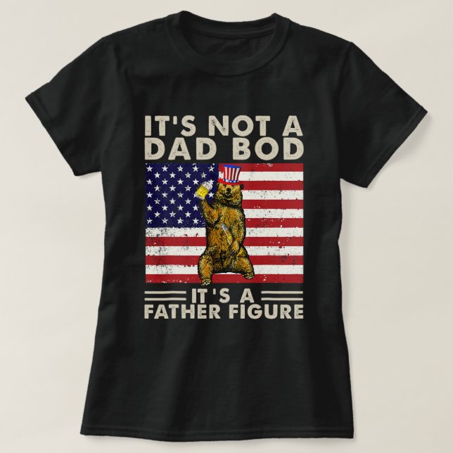 T-shirt Bear Retro C'Est Pas Papa Bod C'Est Un Père Figure (Design devant)