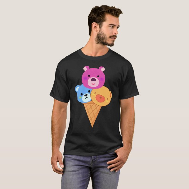 T-shirt Bear Scoop Ice Cream Cone (Devant entier)