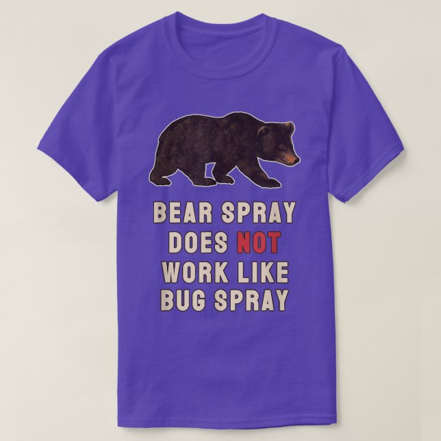 T-shirt Bear Spray Not Bug Spray Funny Camping Sayings  (Design devant)