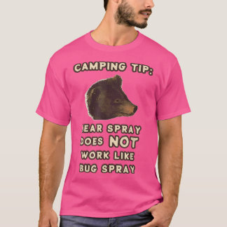 T-shirt Bear Spray Pas Bug Spray Joke Funny Camping