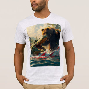 T-shirt Bear vs. Alligator A Clash of Titans