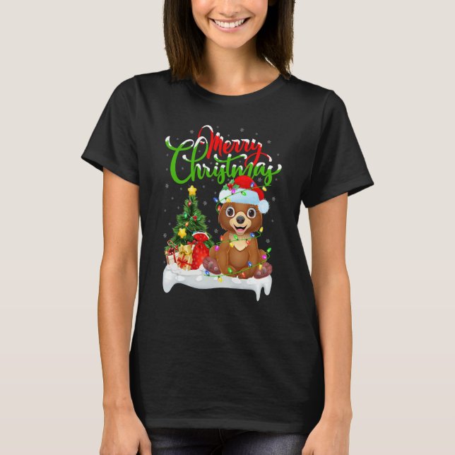 T-shirt Bear   Xmas Decorations Santa Bear Christmas (Devant)