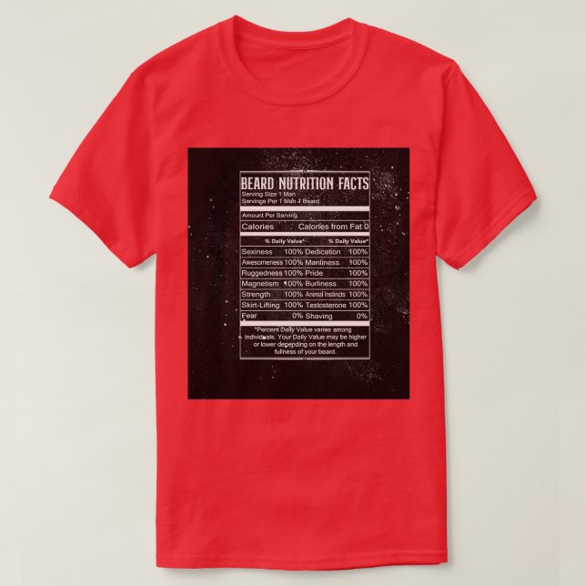 T-shirt Beard Bear Never Mess With Nutrition Facts (Design devant)