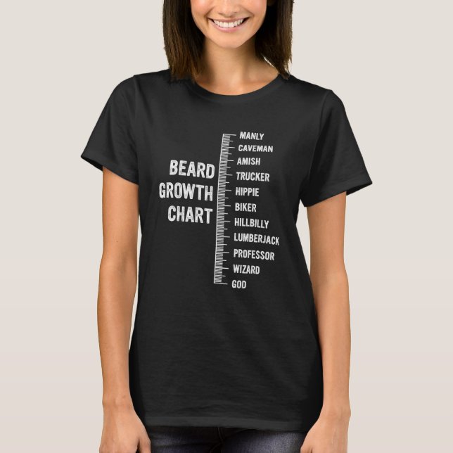 T-shirt Beard Growth Chart Manly  Beard Measurement (Devant)
