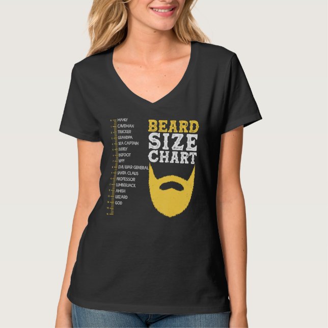 T-shirt Beard Measurement Char  Beard Length Growth Chart (Devant)