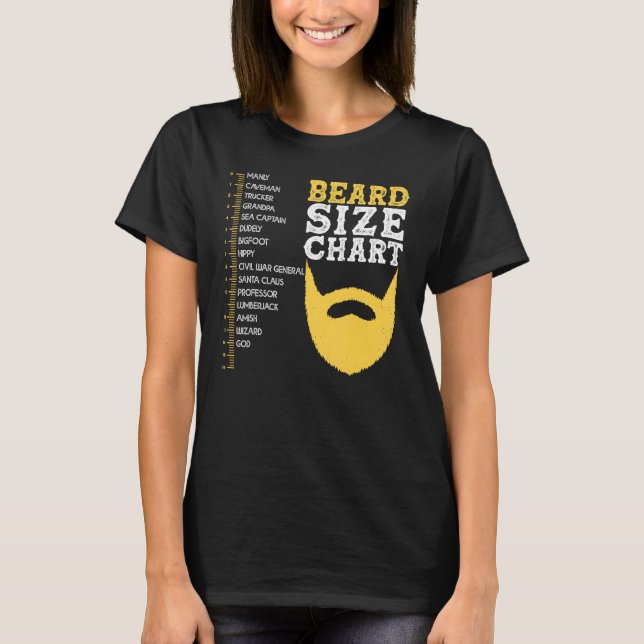 T-shirt Beard Measurement Char  Beard Length Growth Chart (Devant)