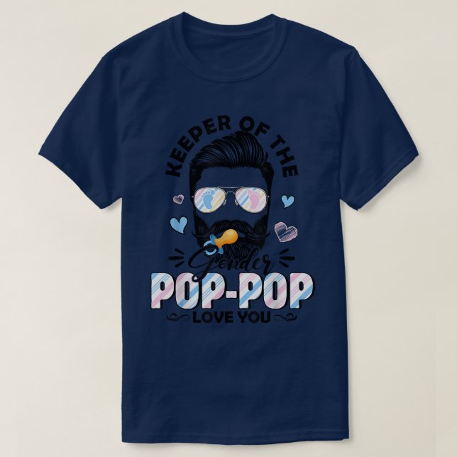 T-shirt Beard Men Keeper Of Gender Pop Pop Vous Aime Gende (Design devant)