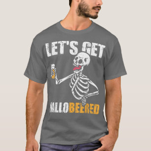 T-shirt Beard Skeleton Boire Beer Costume Drôle Hallowe