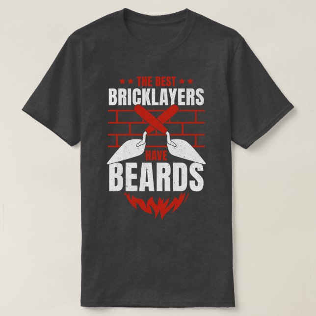 T-shirt Bearded Bricklayer Brick Mason Beard Gift  (Design devant)