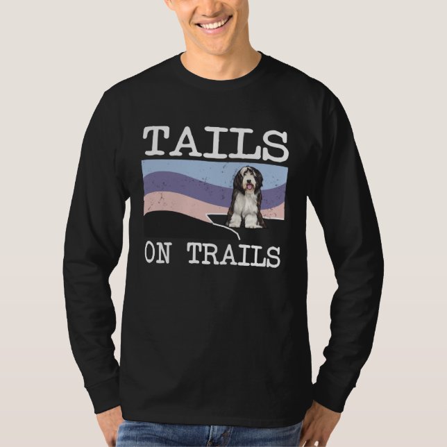 T-shirt Bearded Collie Tails On Trails  Dog Hiking (Devant)
