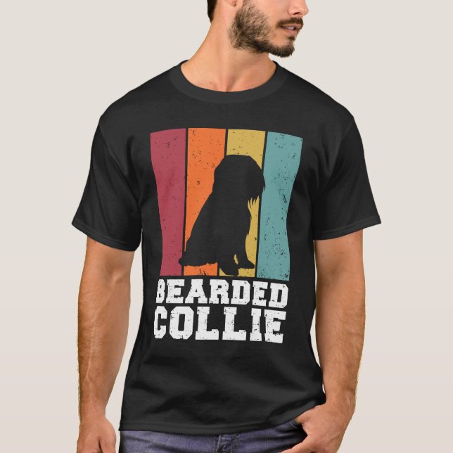 T-shirt Bearded Collie Vintage  1 (Devant)