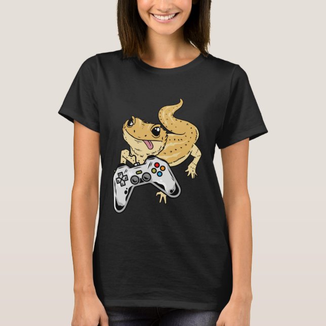 T-shirt Bearded Dragon Gamer Video Games Lizard Reptile Ga (Devant)