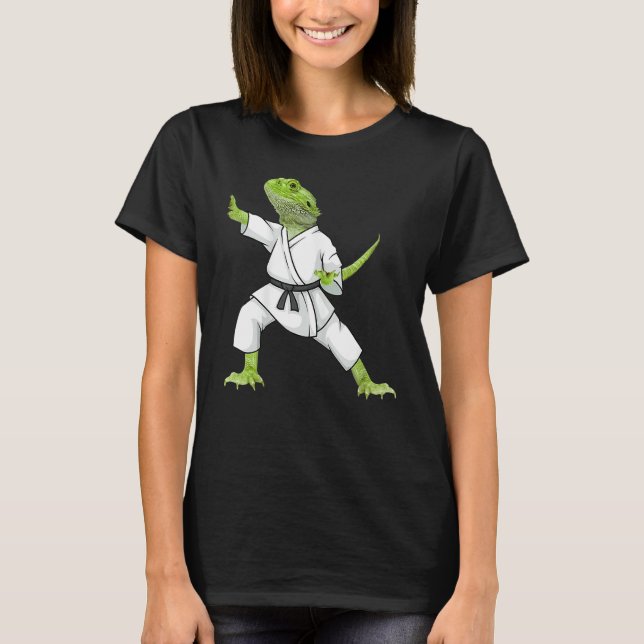 T-shirt Bearded Dragon Karate Lizard Reptile Animal Austra (Devant)