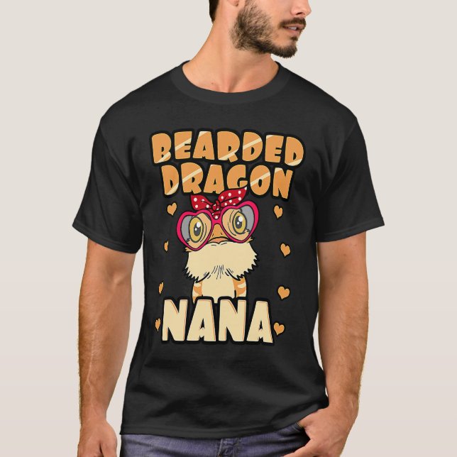 T-shirt Bearded Dragon Nana Pogona Reptile Nana Mother's D (Devant)