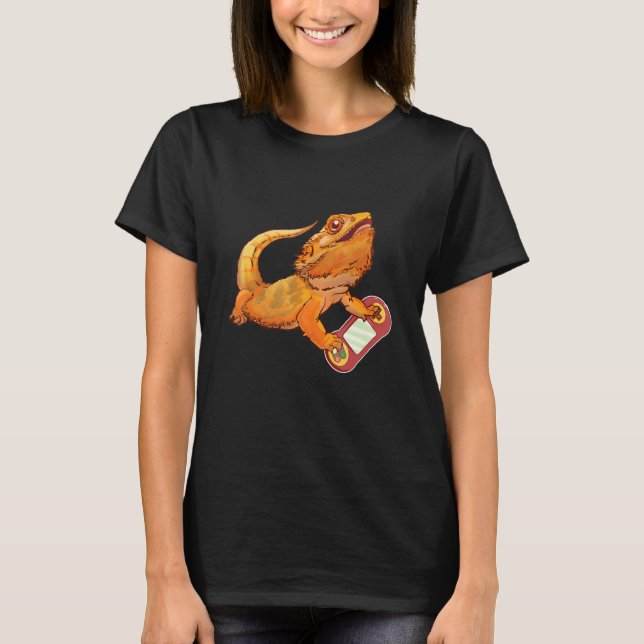 T-shirt Bearded Dragon Playing Video Game Reptiles Pagona (Devant)