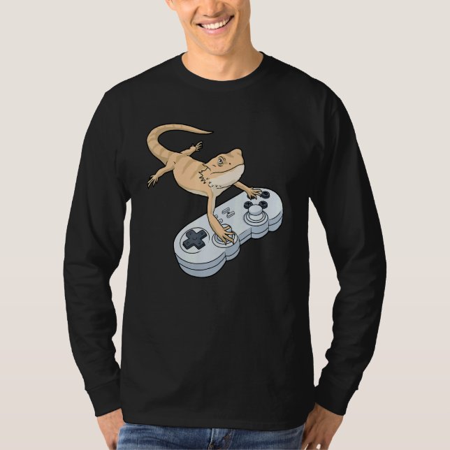 T-shirt Bearded Dragon Video Game Gamer Pagona Bearded Dr. (Devant)