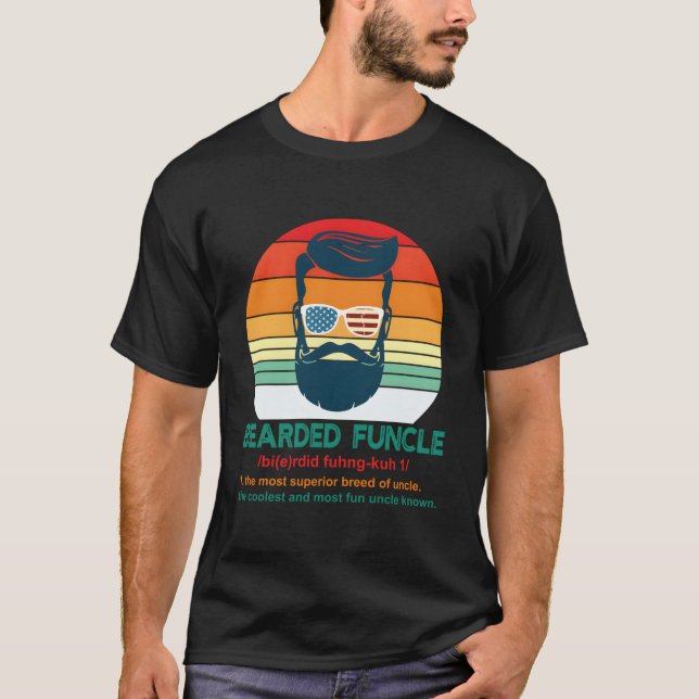 T-shirt Bearded Funcle Definition Uncle (Devant)