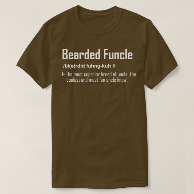 T-shirt Bearded Funcle Funny Beareded Uncle Gifts Classic  (Design devant)