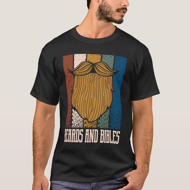 T-shirt Beards and Bibles Motivational Quote Christian Ins (Devant)