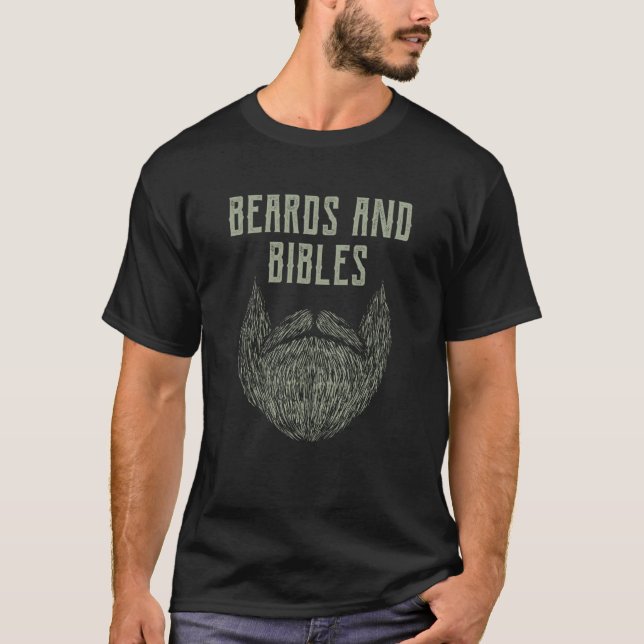 T-shirt Beards and Bibles Motivational Quote Christian Ins (Devant)