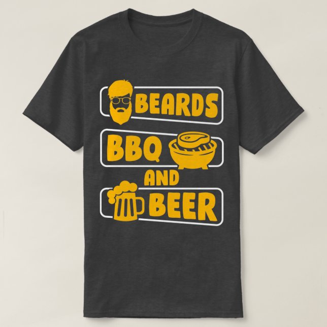 T-shirt Beards Bbq Bière Plein Beards Beards Beard (Design devant)